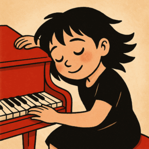 Marilou Nézeys jour Yann Tiersen au piano
